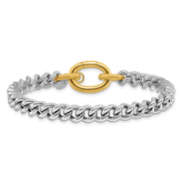 Load image into Gallery viewer, Sterling Silver Rhodium and Gold-plated with Curb Link Bracelet
