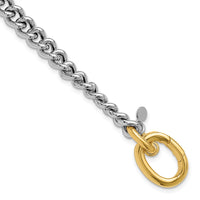 Load image into Gallery viewer, Sterling Silver Rhodium and Gold-plated with Curb Link Bracelet
