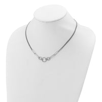 Load image into Gallery viewer, Sterling Silver Rh-plated 2-Strand w/1.75in ext. Fancy Necklace
