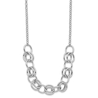 Load image into Gallery viewer, Sterling Silver Rhodium-plated Fancy Link Necklace
