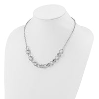 Load image into Gallery viewer, Sterling Silver Rhodium-plated Fancy Link Necklace
