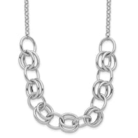 Load image into Gallery viewer, Sterling Silver Rhodium-plated Fancy Link Necklace
