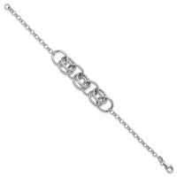Load image into Gallery viewer, Sterling Silver Rhodium-plated Fancy Link Bracelet
