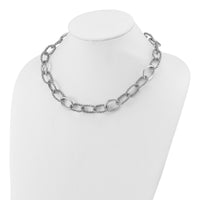Load image into Gallery viewer, Sterling Silver Rhodium-plated Fancy Link with 2in ext. Necklace
