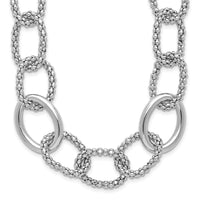 Load image into Gallery viewer, Sterling Silver Rhodium-plated Fancy Link with 2in ext. Necklace
