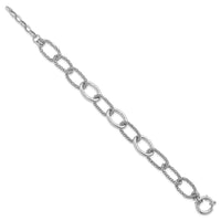 Load image into Gallery viewer, Sterling Silver Rhodium-plated Fancy Link with 1.5in ext. Bracelet
