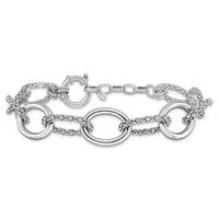 Load image into Gallery viewer, Sterling Silver Rhodium-plated Fancy Link with 1.5in ext. Bracelet
