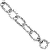 Load image into Gallery viewer, Sterling Silver Rhodium-plated Fancy Link with 1.5in ext. Bracelet
