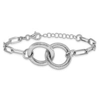 Load image into Gallery viewer, Sterling Silver Rhod-plated Fancy Link with 1.25in ext. Bracelet
