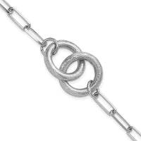 Load image into Gallery viewer, Sterling Silver Rhod-plated Fancy Link with 1.25in ext. Bracelet
