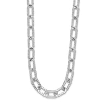Load image into Gallery viewer, Sterling Silver Rh-plat Polish/Hammered Fancy w/2in ext. Necklace
