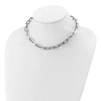 Load image into Gallery viewer, Sterling Silver Rh-plat Polish/Hammered Fancy w/2in ext. Necklace
