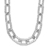 Load image into Gallery viewer, Sterling Silver Rh-plat Polish/Hammered Fancy w/2in ext. Necklace
