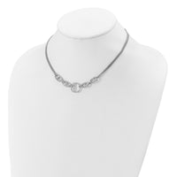 Load image into Gallery viewer, Sterling Silver Rh-plt Polish 2-strand Fancy w/1.75in ext Necklace
