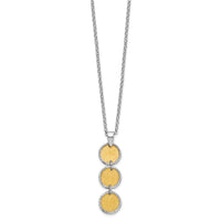 Load image into Gallery viewer, SS Rh/Gold-plated Polished/Brushed Circles w/2in ext. Necklace
