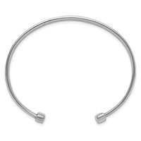 Load image into Gallery viewer, Sterling Silver Rhodium-plated Polished/Braided Cuff Bangle
