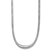 Load image into Gallery viewer, Sterling Silver Rhodium-plated Polished/Grooved Flexible Necklace
