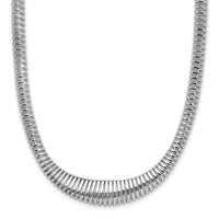 Load image into Gallery viewer, Sterling Silver Rhodium-plated Polished/Grooved Flexible Necklace
