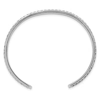 Load image into Gallery viewer, Sterling Silver Rhodium-plated Polished Curb Link Cuff Bangle

