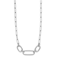 Load image into Gallery viewer, Sterling Silver Rh-plated Polished CZ with 2in ext. Necklace

