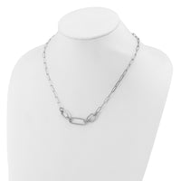 Load image into Gallery viewer, Sterling Silver Rh-plated Polished CZ with 2in ext. Necklace
