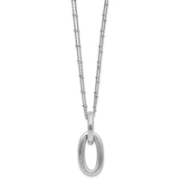 Load image into Gallery viewer, SS Rh-plated Polished 2-strand Oval w/1.5in ext. Necklace
