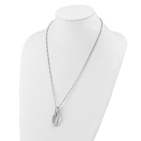 Load image into Gallery viewer, SS Rh-plated Polished 2-strand Oval w/1.5in ext. Necklace
