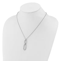 Load image into Gallery viewer, Sterling Silver Rh-plated Polished CZ with 2in ext. Necklace
