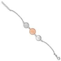 Load image into Gallery viewer, SS Rh-plat/Rose-tone Radiant Essence Polished/Scratch Bracelet
