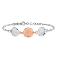 Load image into Gallery viewer, SS Rh-plat/Rose-tone Radiant Essence Polished/Scratch Bracelet
