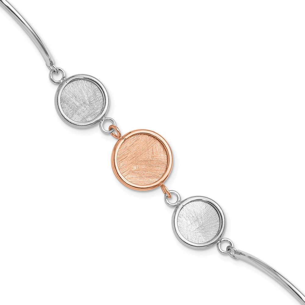 SS Rh-plat/Rose-tone Radiant Essence Polished/Scratch Bracelet