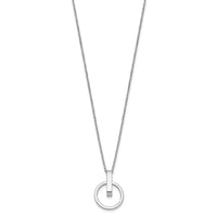 Load image into Gallery viewer, Sterling Silver Rh-plt Polished w/2in ext. Circle Pendant Necklace
