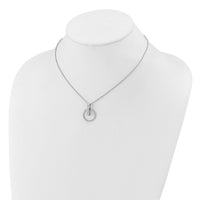 Load image into Gallery viewer, Sterling Silver Rh-plt Polished w/2in ext. Circle Pendant Necklace
