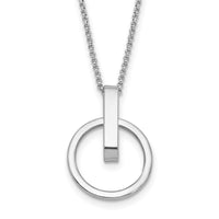 Load image into Gallery viewer, Sterling Silver Rh-plt Polished w/2in ext. Circle Pendant Necklace

