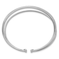 Load image into Gallery viewer, Sterling Silver Rhodium-plated Polished Flexible Cuff Bangle
