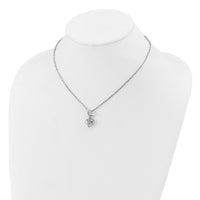 Load image into Gallery viewer, Sterling Silver Rhodium-plated Polished Heart Toggle Necklace
