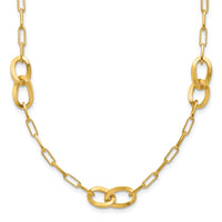 Load image into Gallery viewer, Sterling Silver Gold-plated Fancy Link with 1in ext. Necklace
