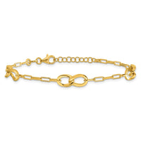Load image into Gallery viewer, Sterling Silver Gold-plated Fancy Link with 1in ext. Bracelet
