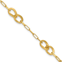 Load image into Gallery viewer, Sterling Silver Gold-plated Fancy Link with 1in ext. Bracelet

