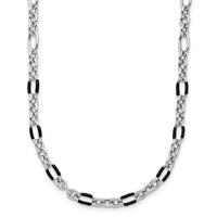 Load image into Gallery viewer, Sterling Silver Rhodium-plated w/Enamel Link w/2in ext. Necklace
