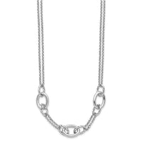 Load image into Gallery viewer, Sterling Silver Rhodium-plated Fancy Link with 2in ext. Necklace
