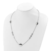 Load image into Gallery viewer, Sterling Silver Rhodium-plated Black and White MOP Necklace
