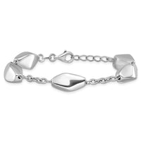 Load image into Gallery viewer, Sterling Silver Rhodium-plated Polished with .75in ext. Bracelet
