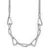 Sterling Silver RH-pl Pol. Geometric 2-strand w/2in ext. Necklace