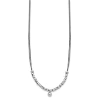 Load image into Gallery viewer, Sterling Silver RH-pl Pol. Fancy 2-strand w/2in ext. Necklace
