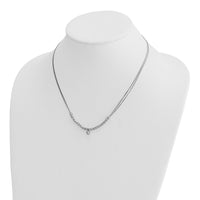 Load image into Gallery viewer, Sterling Silver RH-pl Pol. Fancy 2-strand w/2in ext. Necklace

