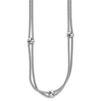 Load image into Gallery viewer, SS RH-plated Polished 2-strand Bead w/2.25in ext. Necklace
