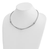 Load image into Gallery viewer, SS RH-plated Polished 2-strand Bead w/2.25in ext. Necklace
