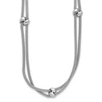 Load image into Gallery viewer, SS RH-plated Polished 2-strand Bead w/2.25in ext. Necklace

