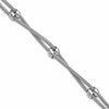 SS RH-plated Polished 2-strand Bead w/1in ext. Bracelet